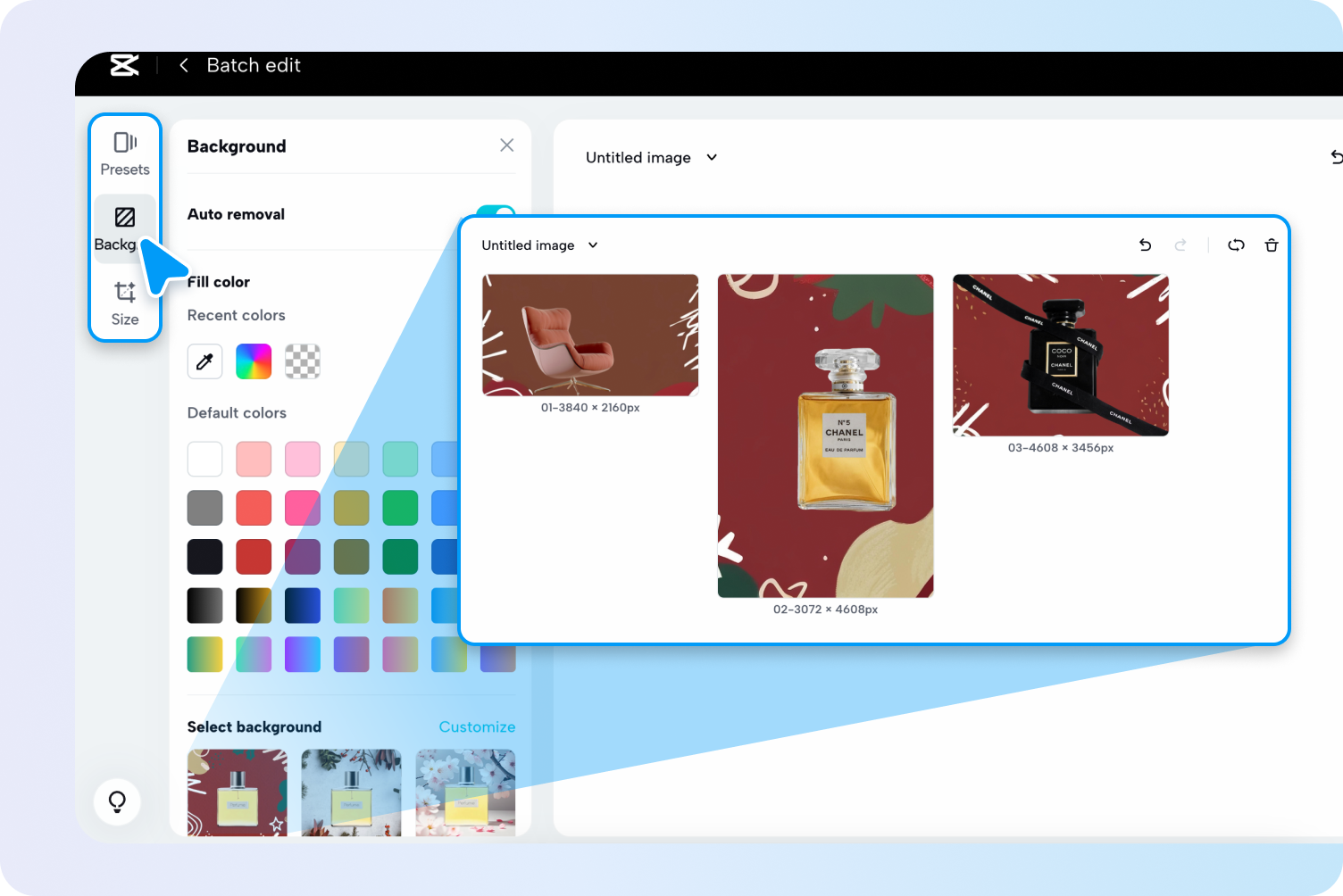 como redimensionar imagem em massa no Pippit
